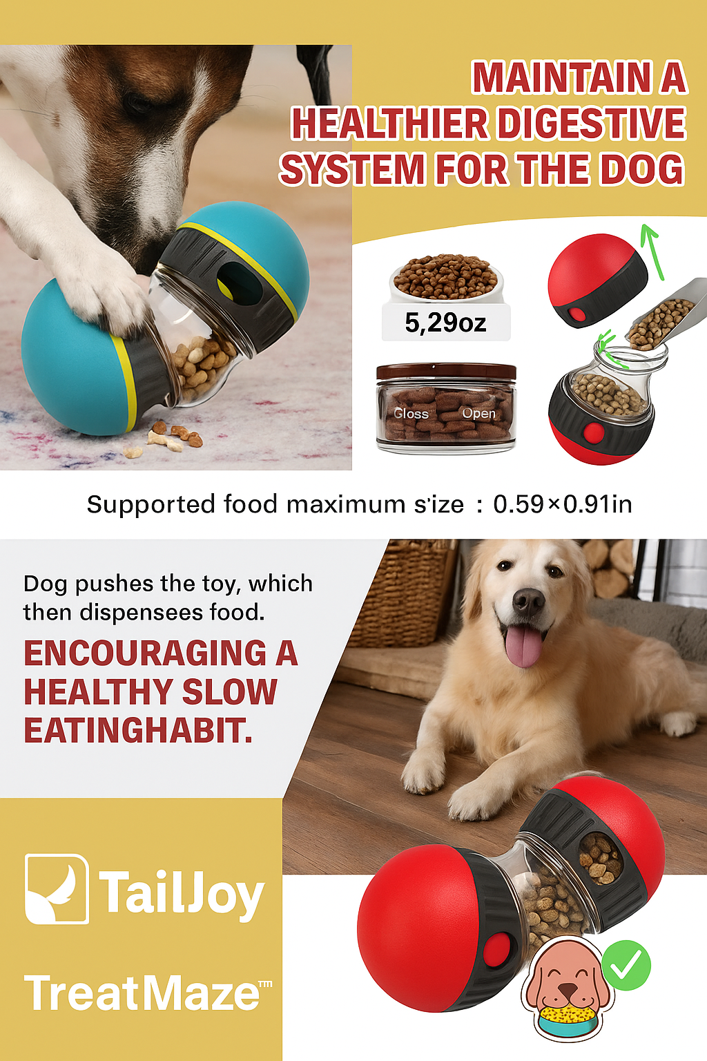 TailJoy TreatMaze™ – Interactive IQ Boosting Treat Ball